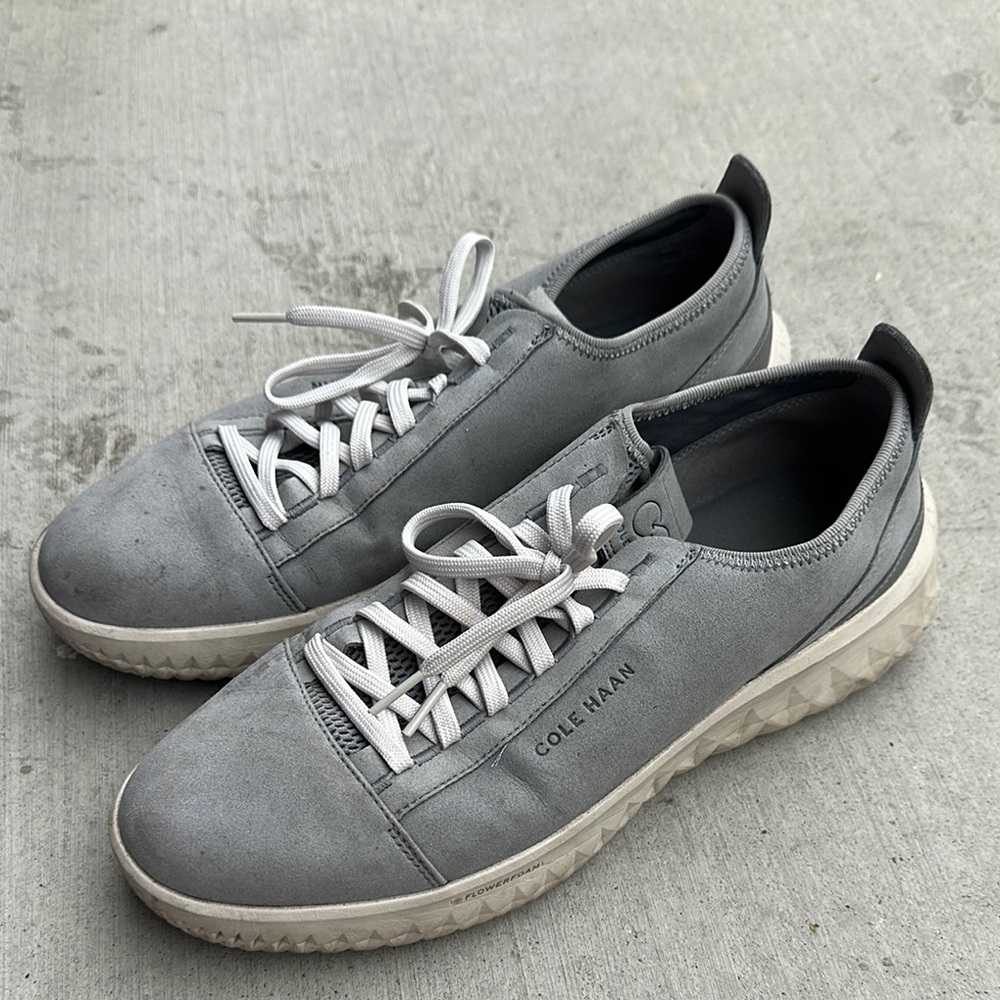 Cole Haan Men's Suede Gray and White Sneakers